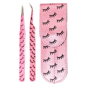 Kit Pinzas Pestañas Con Estuche